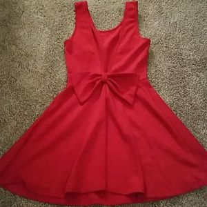 Low back red dress